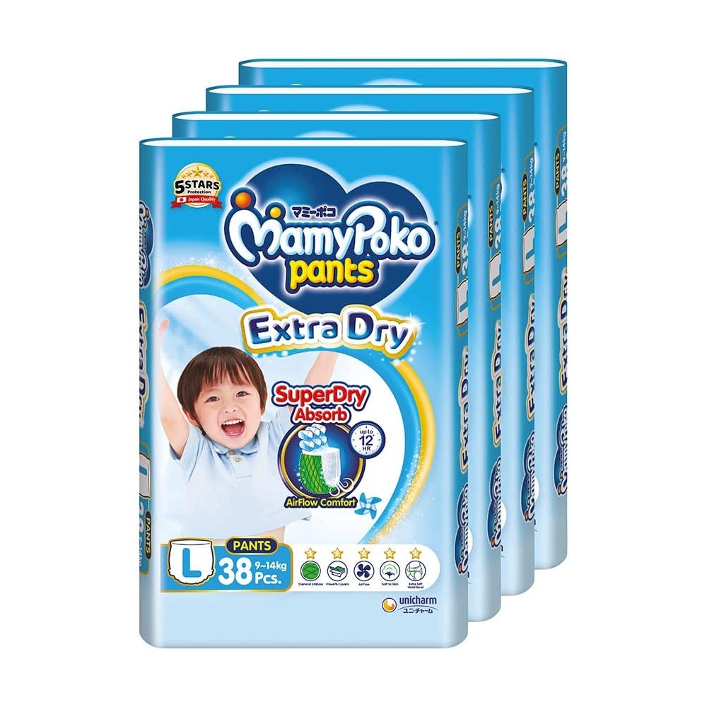 MamyPoko Pants Extra Absorb Diaper Monthly Jumbo Pack, Extra Large, 87  Diapers, Blue