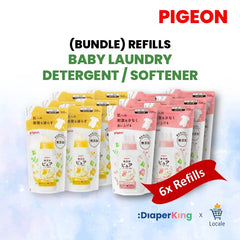 (Bundle Deal) Pigeon Japan Baby Laundry Detergent & Softener - Refill Pack
