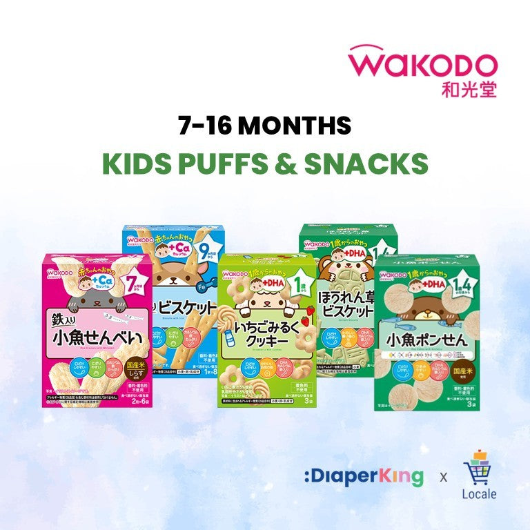 WAKODO Baby Puffs / Snacks with +Ca / Toddler Snack With +DHA