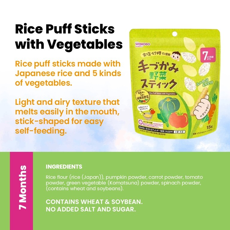 WAKODO Baby Puffs / Snacks with +Ca / Toddler Snack With +DHA