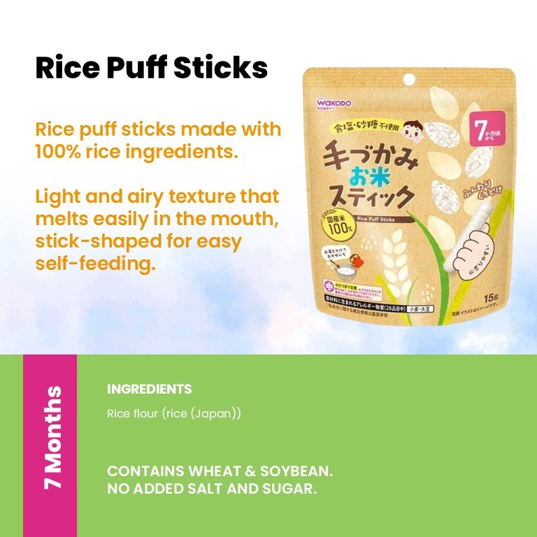 WAKODO Baby Puffs / Snacks with +Ca / Toddler Snack With +DHA