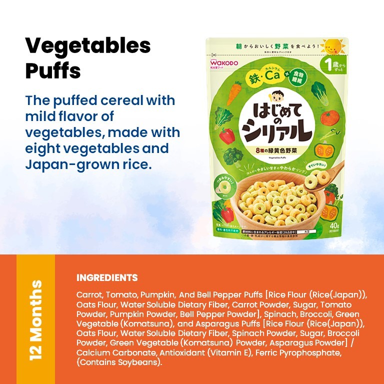 WAKODO Baby Puffs / Snacks with +Ca / Toddler Snack With +DHA
