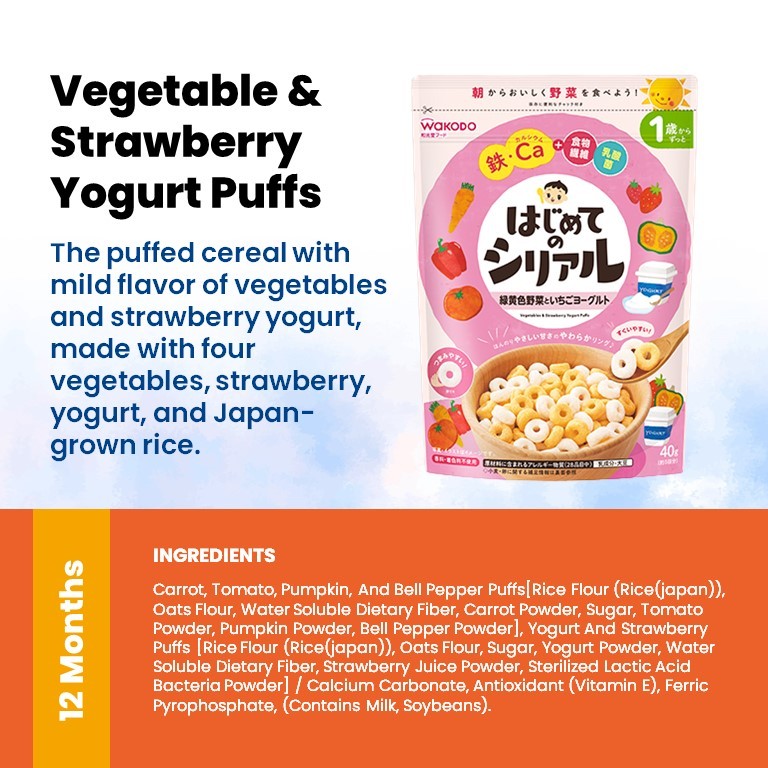 WAKODO Baby Puffs / Snacks with +Ca / Toddler Snack With +DHA