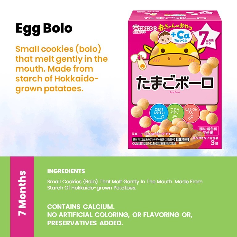 WAKODO Baby Puffs / Snacks with +Ca / Toddler Snack With +DHA