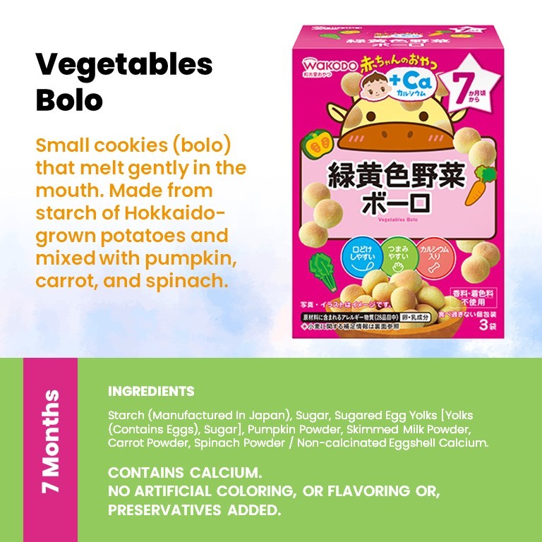 WAKODO Baby Puffs / Snacks with +Ca / Toddler Snack With +DHA