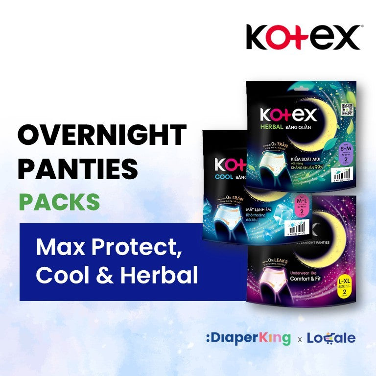 Kotex Overnight Panties - Max Protect, Cool, Herbal