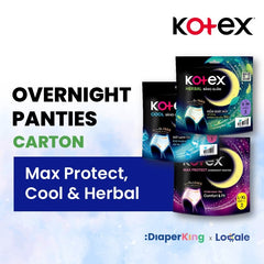 (Carton Deal) Kotex Overnight Panties - Max Protect / Cool / Herbal