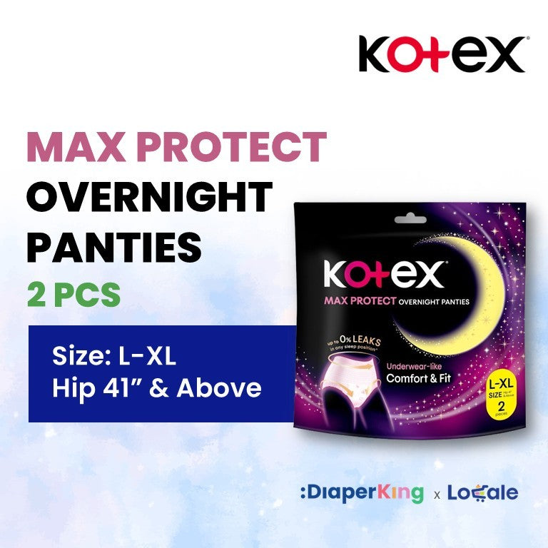 Kotex Overnight Panties - Max Protect, Cool, Herbal