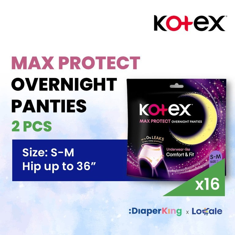 (Carton Deal) Kotex Overnight Panties - Max Protect / Cool / Herbal