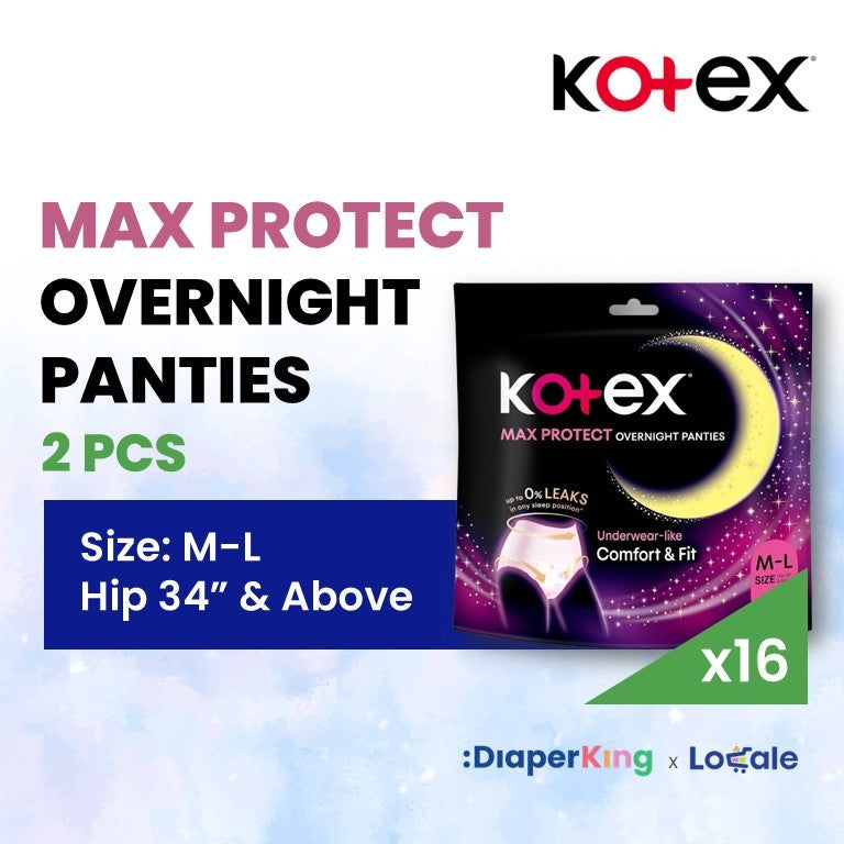 (Carton Deal) Kotex Overnight Panties - Max Protect / Cool / Herbal
