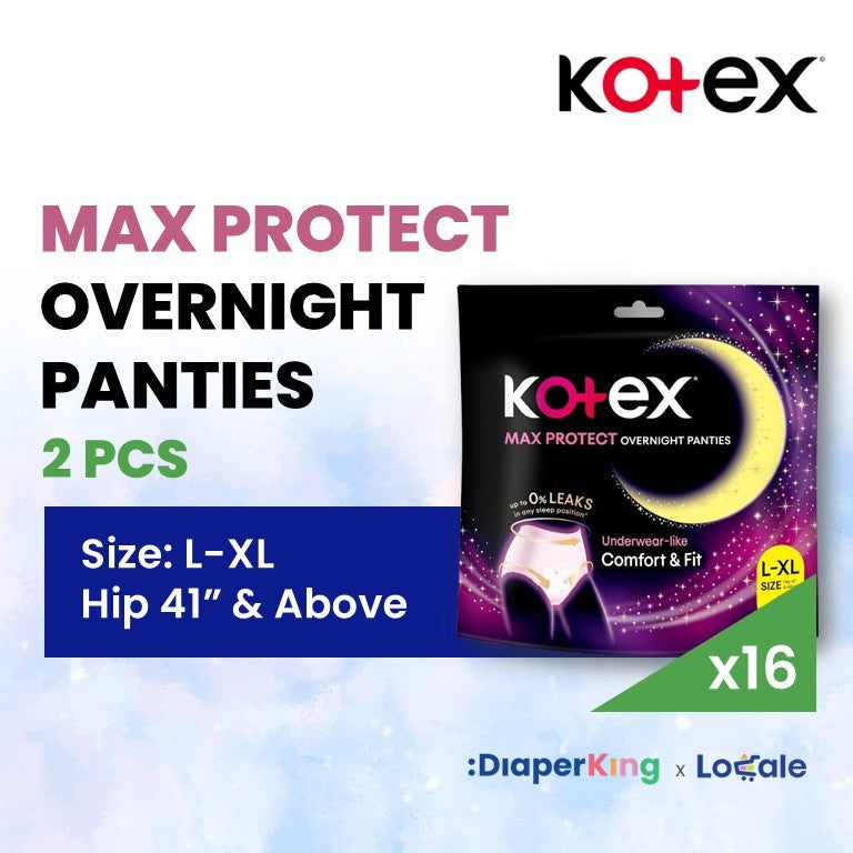 (Carton Deal) Kotex Overnight Panties - Max Protect / Cool / Herbal