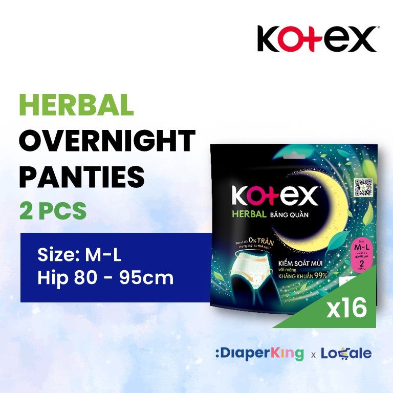 (Carton Deal) Kotex Overnight Panties - Max Protect / Cool / Herbal