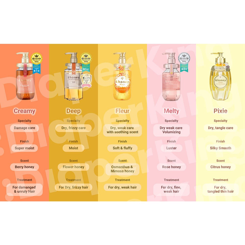 &honey Japan Hair Oil - Deep Moist, Melty Moist Repair, Melty Moist Rich, Moist Shine Milky Precious EX Repair