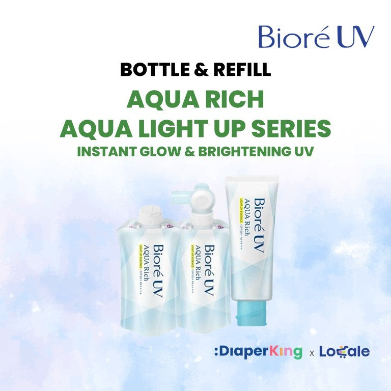 Biore UV Aqua Rich Japan Sunscreen - Watery Essence, Light Up, Athlizm, Perfect Milk, Kids Pure Milk