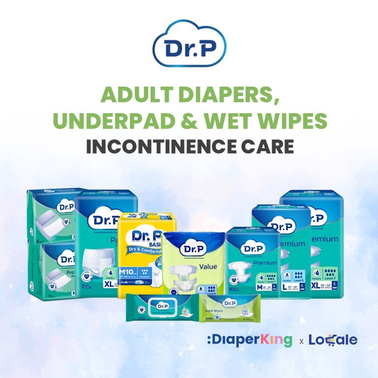 Dr.P Adult Diapers, Absorbent Underpad, Wet Wipes