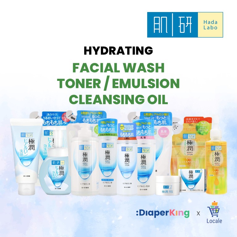 Hada Labo Gokujyun Hydrating Facial Wash, Lotion, Milky Lotion, Cream, Cleansing Oil